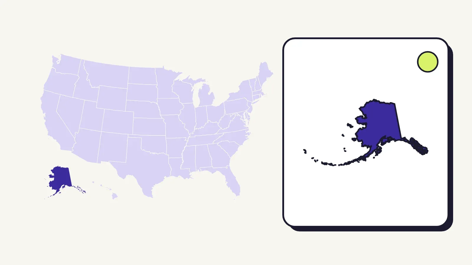 Map of the United States with Alaska highlighted
